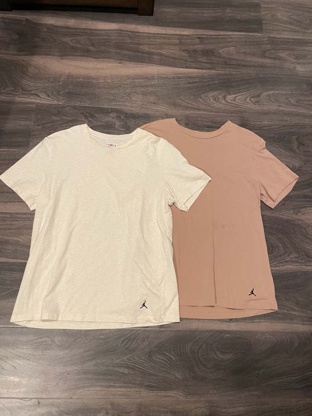 Jordan 2-Pack Flight Base T-Shirt Tan and White Jumpman Logo Tee